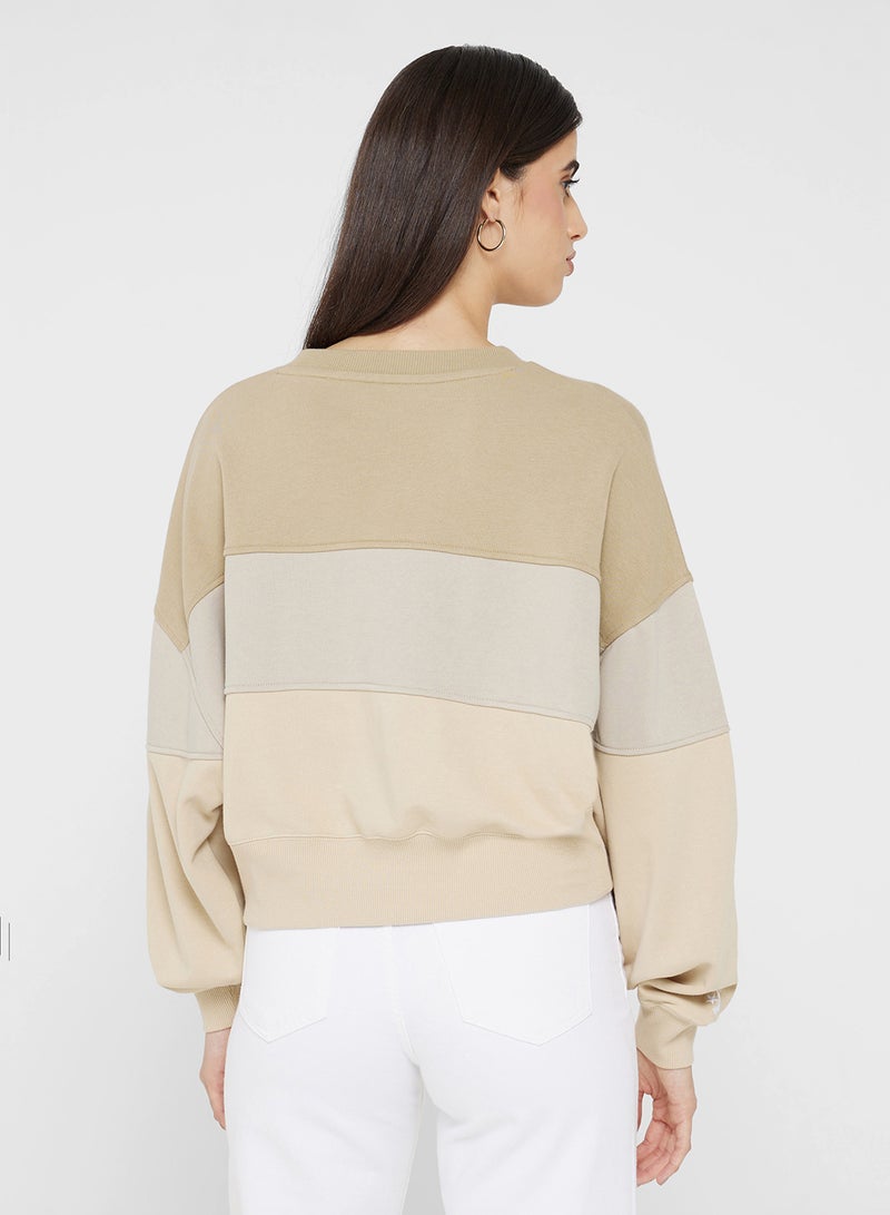 كونفرس سترة صوفية بياقة دائرية بتطريز سلسلة بألوان متضاربة - Image 2