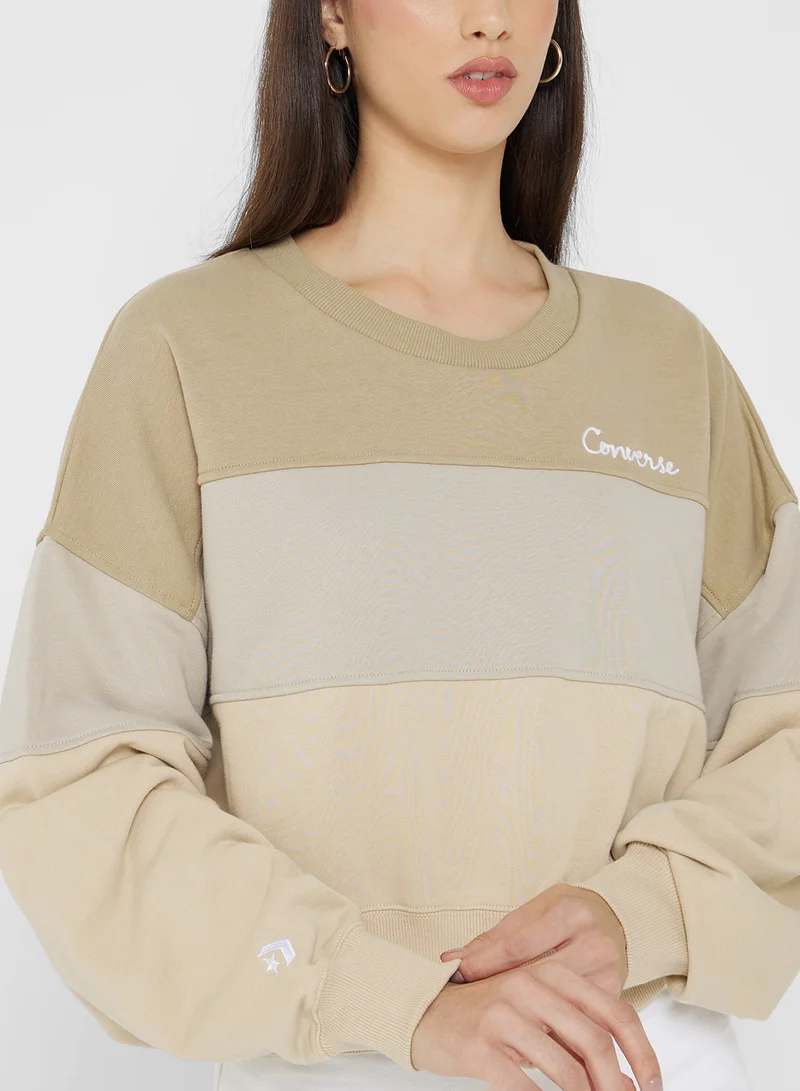 CONVERSE Color Blocked Chainstitch Crewneck Sweatshirt