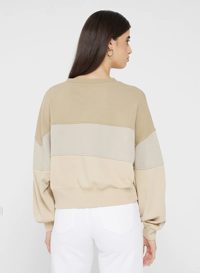 CONVERSE Color Blocked Chainstitch Crewneck Sweatshirt