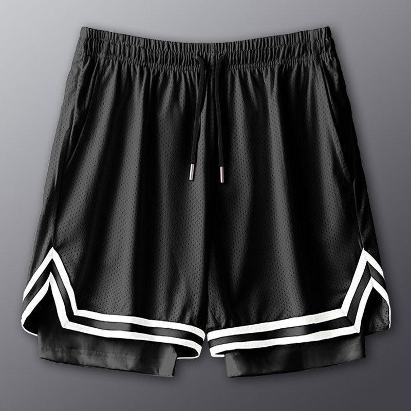 Mens Basketball Shorts Training 2-in-1 Quick-Dry Black  - Image 1