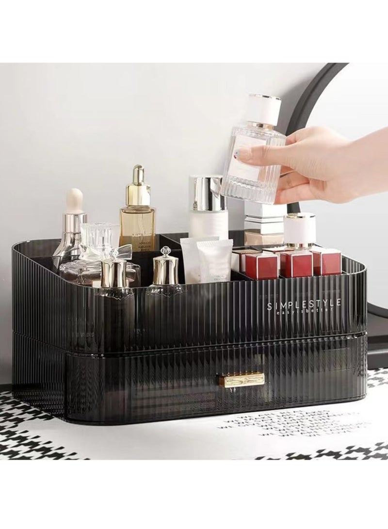 Phoenix Acrylic Makeup Organizer With Stackable Drawers, Bathroom Vanity Organizers And Storage, Ideal For Desk And Dresser Countertops, Great For Cosmetics, Skincare, Lipsticks(Organizer+1Drawers) - Image 2