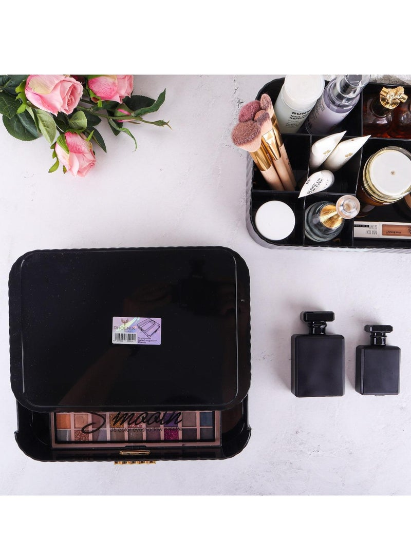 Phoenix Acrylic Makeup Organizer With Stackable Drawers, Bathroom Vanity Organizers And Storage, Ideal For Desk And Dresser Countertops, Great For Cosmetics, Skincare, Lipsticks(Organizer+1Drawers) - Image 5