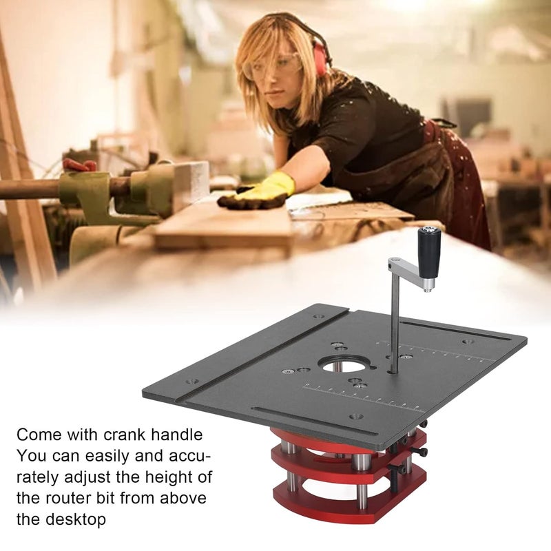 klarako DIY Router Lift Table, Aluminum Alloy & Stainless Steel, Firm Clamping, Easy Height Adjustment, Wide Lifting Range, Compatible with Rigid Brand Router Motor (Black) - Image 4