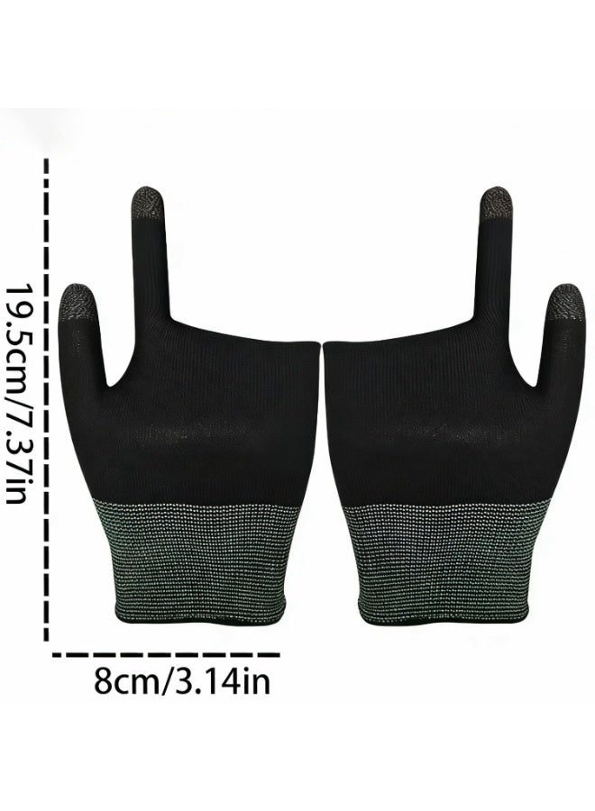 Concretization زوجان من قفازات الألعاب الإلكترونية، قفازات ألعاب موبايل فائقة النحافة، أغطية أصابع مقاومة للعرق، شاشة تعمل باللمس بدون تأخير - أسود - Image 4