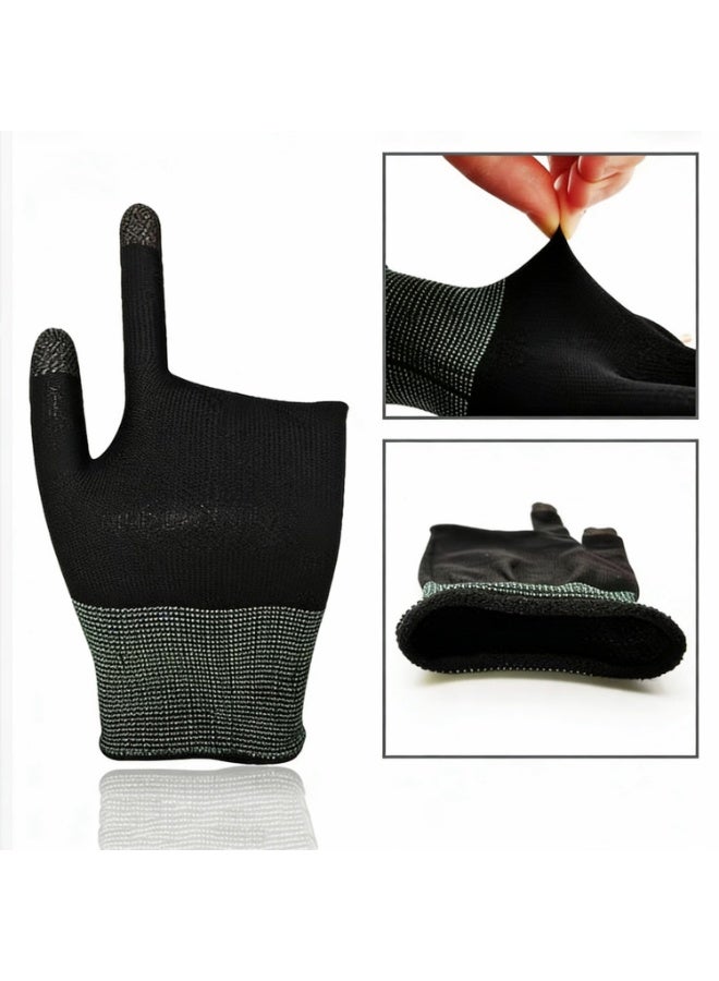 Concretization زوجان من قفازات الألعاب الإلكترونية، قفازات ألعاب موبايل فائقة النحافة، أغطية أصابع مقاومة للعرق، شاشة تعمل باللمس بدون تأخير - أسود - Image 2