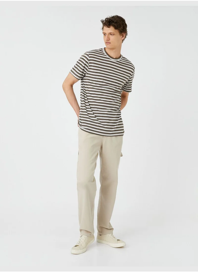 KOTON Canvas Trousers Pocket Detailed Cotton