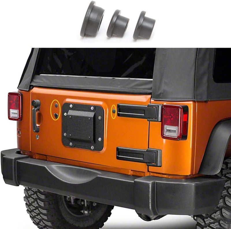 CousDUoBe Wrangler Tailgate Plugs, Rubber Plugs for Wrangler JK Models 2007 and Up (Pack of 3, Black) - Image 5