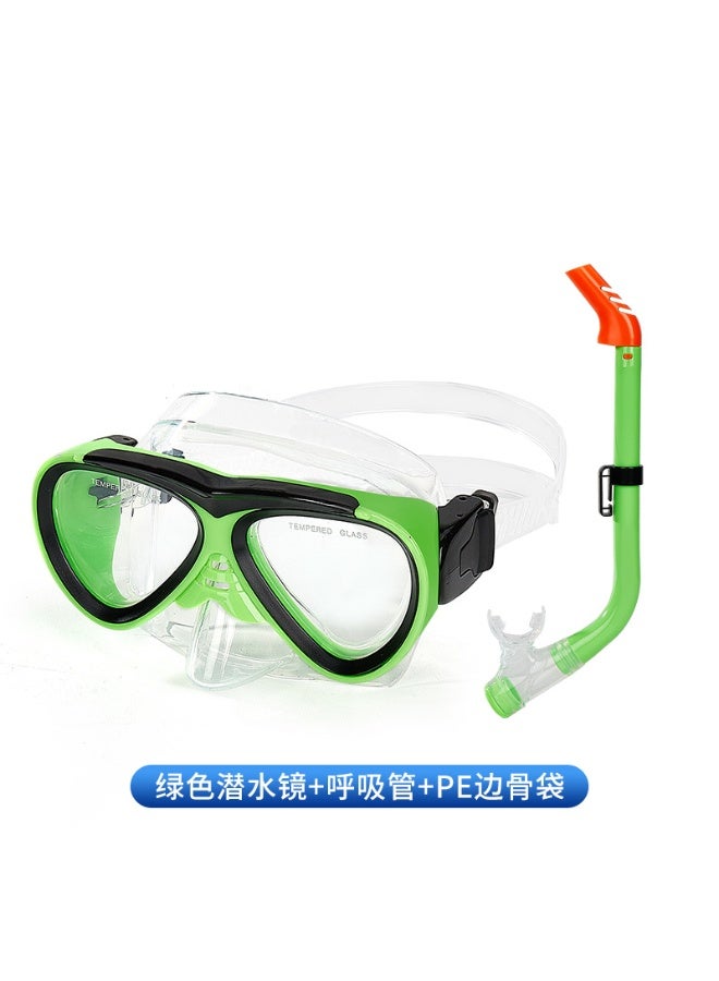 KUYING New Children's Diving Goggles Breathing Tube PE Edge Bone Bag Set
