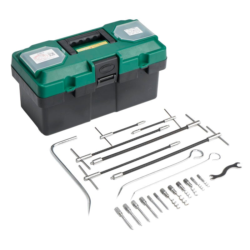 AIWFL 23pcs Packing Extractor Set Stainless Steel Packing Puller Set Packing Tool Set Flexible Packing Hook Sets Includes Flexible Shaft Removeable Tip Corkscrew Type Wrench Toolbox - Image 1