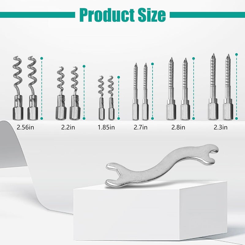 AIWFL 23pcs Packing Extractor Set Stainless Steel Packing Puller Set Packing Tool Set Flexible Packing Hook Sets Includes Flexible Shaft Removeable Tip Corkscrew Type Wrench Toolbox - Image 5