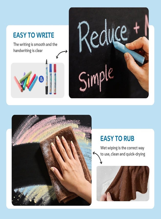Trazzo Extra Large Chalkboard Paper Roll Peel and Stick Chalk Board Wallpaper(+5 Chalks) Chalk Paint Contact Paper Blackboard - Image 4