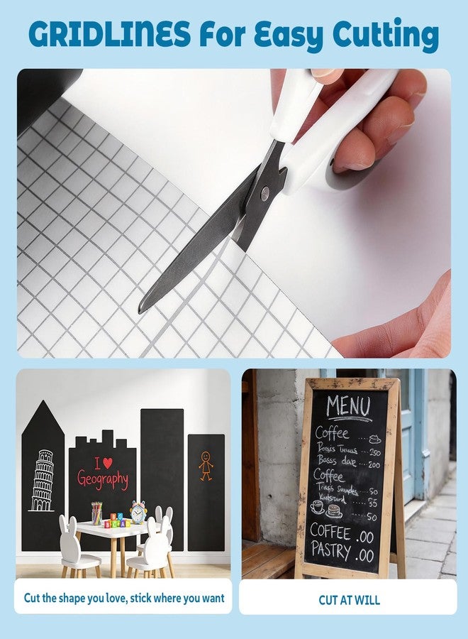 Trazzo Extra Large Chalkboard Paper Roll Peel and Stick Chalk Board Wallpaper(+5 Chalks) Chalk Paint Contact Paper Blackboard - Image 3