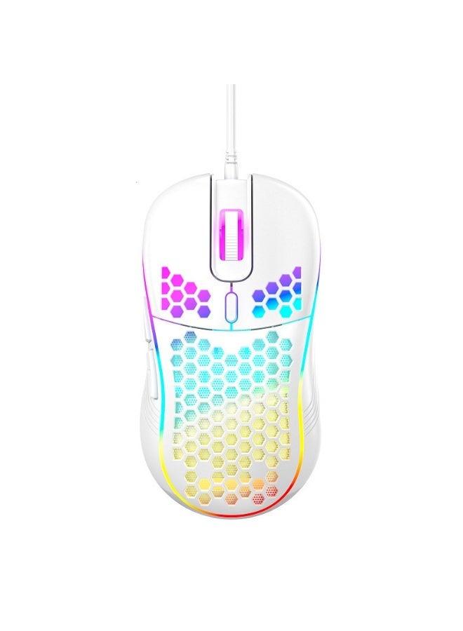 أفضل ذروة تصميم مشعر العسل الماوس الألعاب البرمجة الكلية ، قابلة للتعديل 1-12000 DPI ، خفيفة الوزن ، 16.8 مليون إضاءة RGB ، 6 أزرار قابلة للبرمجة ، دعم الكلي ، تصميم إيرغونومي ، 30 مليون نقرة على الحياة ، سرعة تتبع 120LPS ، كابل مقلق 1 متر ، مناسب للكمبيوتر الشخصي وماك الماوس الألعاب الرياضية الإلكترونية ، أبيض - Image 1