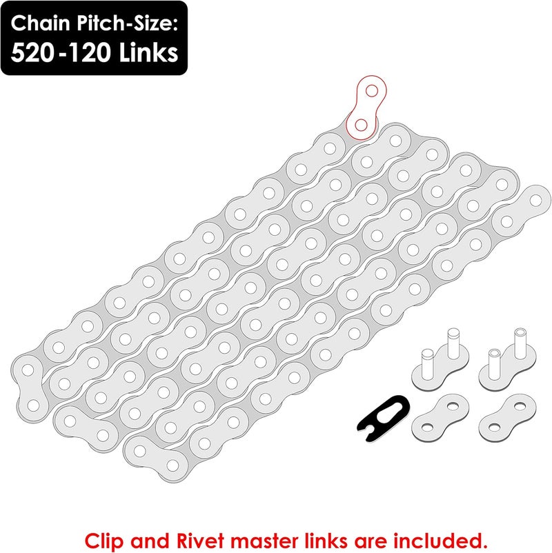 Caltric Blue Drive Chain for Yamaha Warrior 350 YFM350X (1987-2004) - Image 2