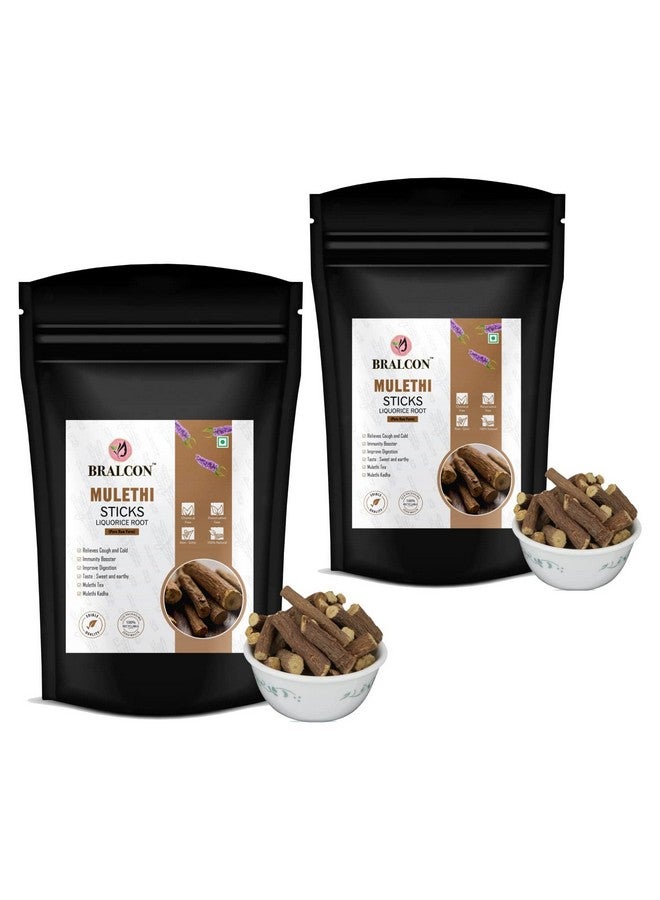 BRALCON عصا موليثي من برالكوم للأكل - 100غ (عبوة من 2) | جذور العرقسوس | عصي ياستيمادهو العرقسوس | جذور العرقسوس | جشثامادهة للاستخدام كمعزز للمناعة - Image 1