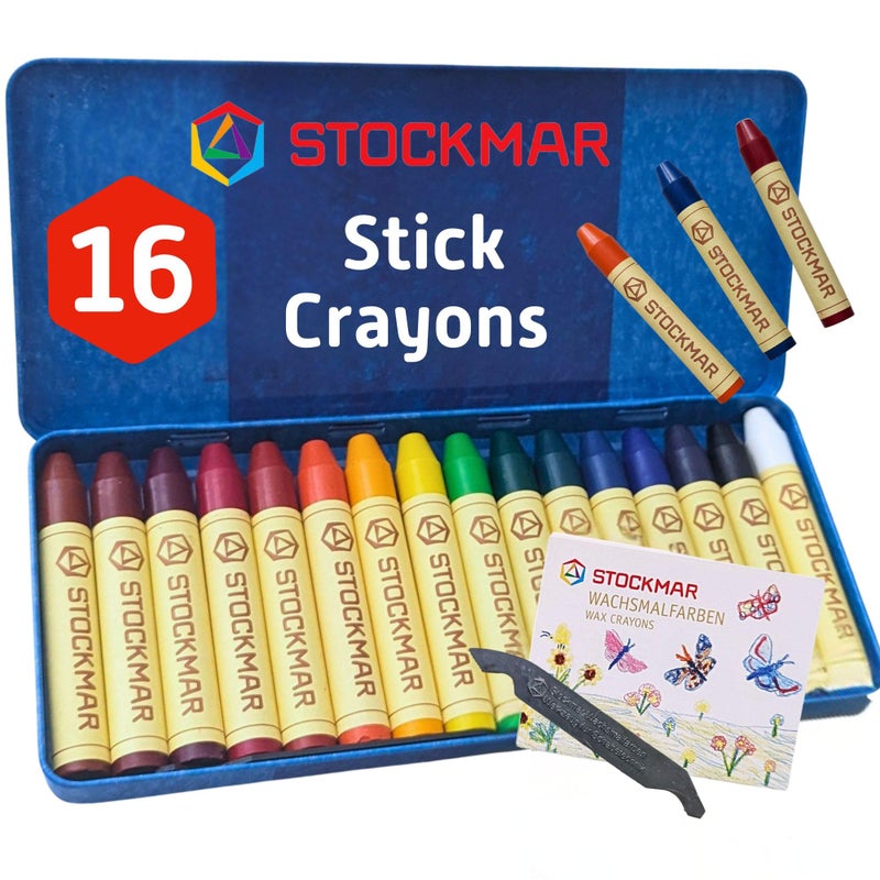Stockmar Beeswax Stick Crayons Set of 16 ArtistGrade Drawing Media NonToxic Beeswax Crayons for Art Projects Crafting Walforf Art Supplies Creative Drawing Includes Storage Tin - Image 2