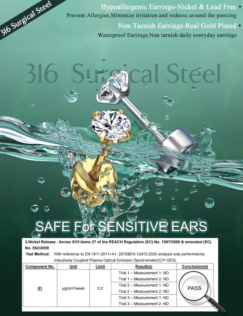 Florideco Black Hypoallergenic Surgical Steel Earrings 20G Flat Back Earrings for Women Trendy Cartilage Earring Stacks Small Stainless Steel Earring Sets for Multiple Piercing - Image 2