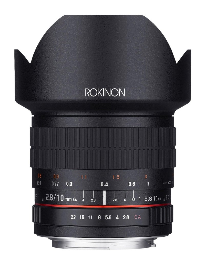 Rokinon عدسة روكينون 10 مم F2.8 ED AS NCS CS واسعة الزاوية لنوع Canon EF-S لكاميرات Canon الرقمية DSLR (10M-C)، سوداء - Image 3