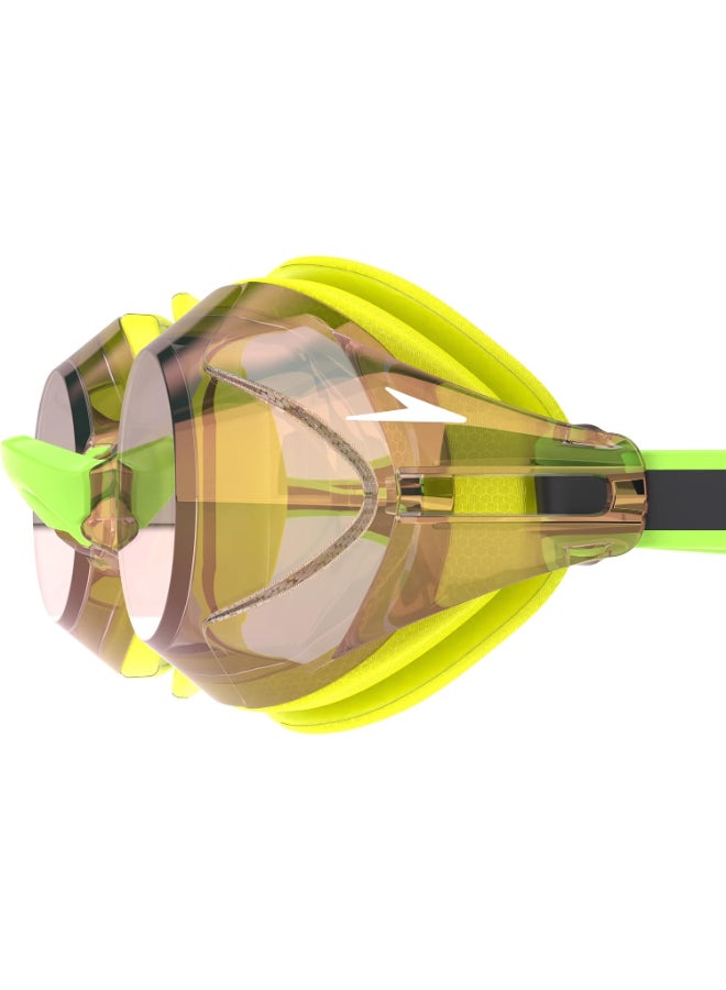 سبيدو قبعة سباحة Speedo Vanquisher3.0 بلون أصفر فاقع عاكس للرجال والنساء والأطفال - مصنوعة من السيليكون المتين، مريحة، مثالية للتدريب والاستخدام الاحترافي - Image 3