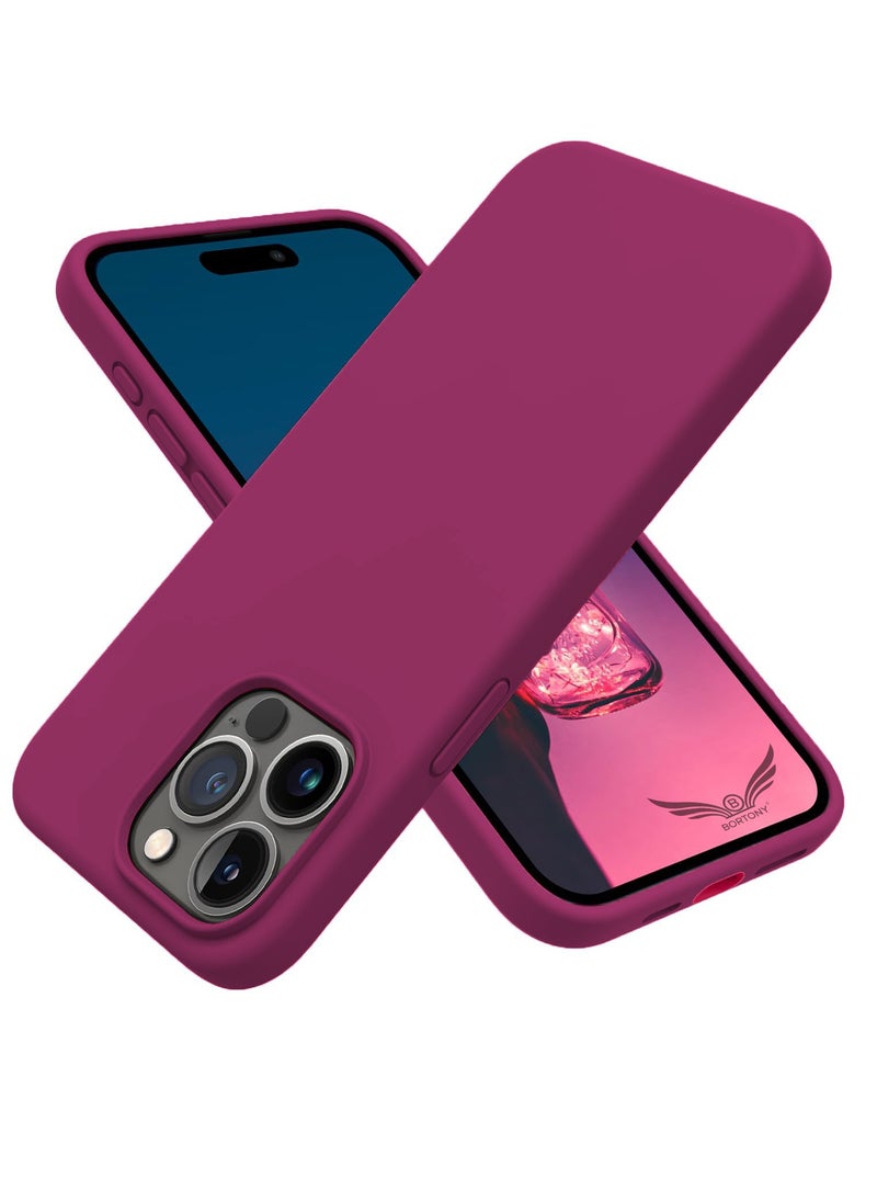BORTONY iPhone 15 Pro Max Case Liquid Silicone 3 Layers Full Covered Soft Gel Rubber iPhone 15 Pro Max Cover Slim Phone Case with Anti-Scratch Microfiber Lining for Apple iPhone 15 Pro Max 6.7 Inch  - Image 1