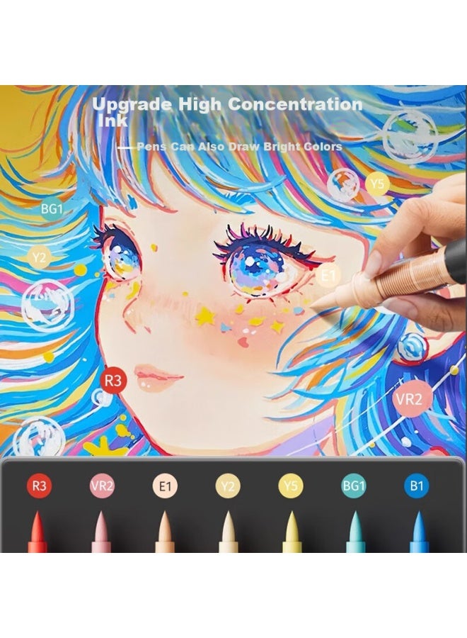 Enmi 24-color Mini Black Box Direct Liquid Acrylic Markers, Soft Tip, For Students' Drawing, Art-specific, Non-transparent, Stackable, Watercolor Pens, Drawing Tools, Birthday Gift, Back-to Gift - Image 5