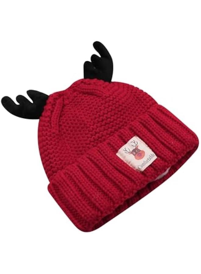 Cute Reindeer Moose Hat Winter Warm Knitted Beanie Cap  Antler Beanie Ski Skull Cap for Women Men - Image 2