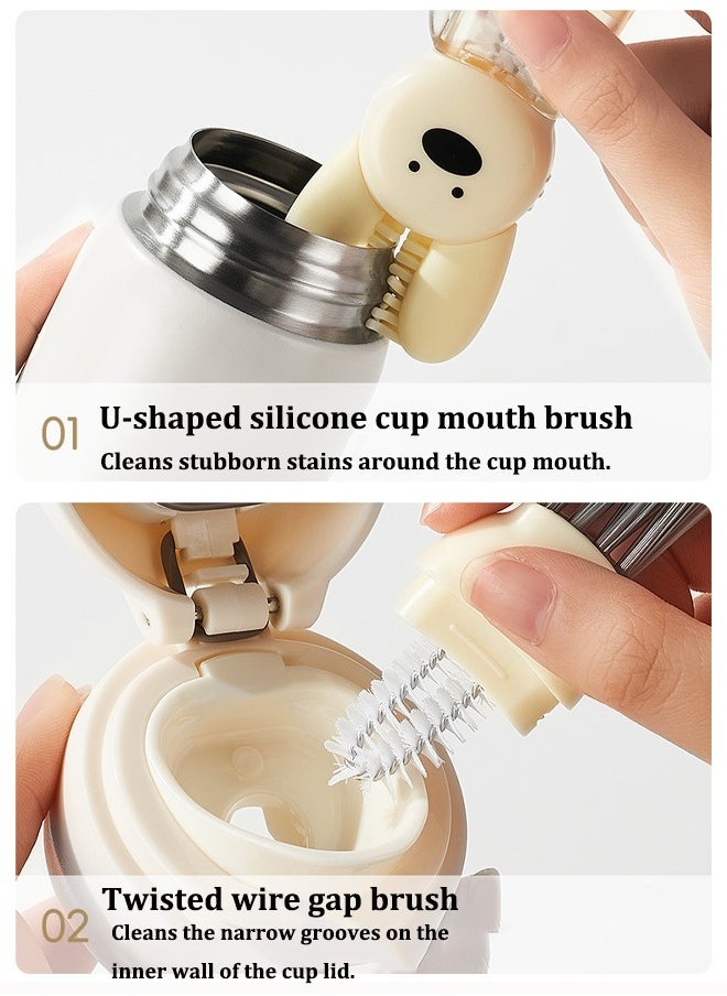 Aissiora 3-piece bottle cleaning brush 4-in-1 cup cleaning brush Multi-function cup lid cleaning brush Gap brush  - Image 5