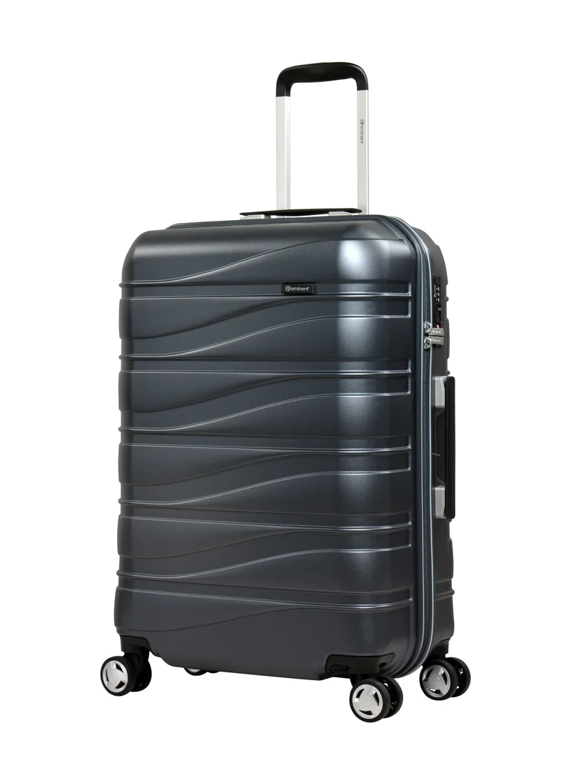 إيمينينت Makrolon Polycarbonate Lightweight Glamorous Hard Case Luggage Trolley 4 Quiet Double Spinner Wheels Suitcase with Tsa Approved Lock KJ95 Carbon Grey