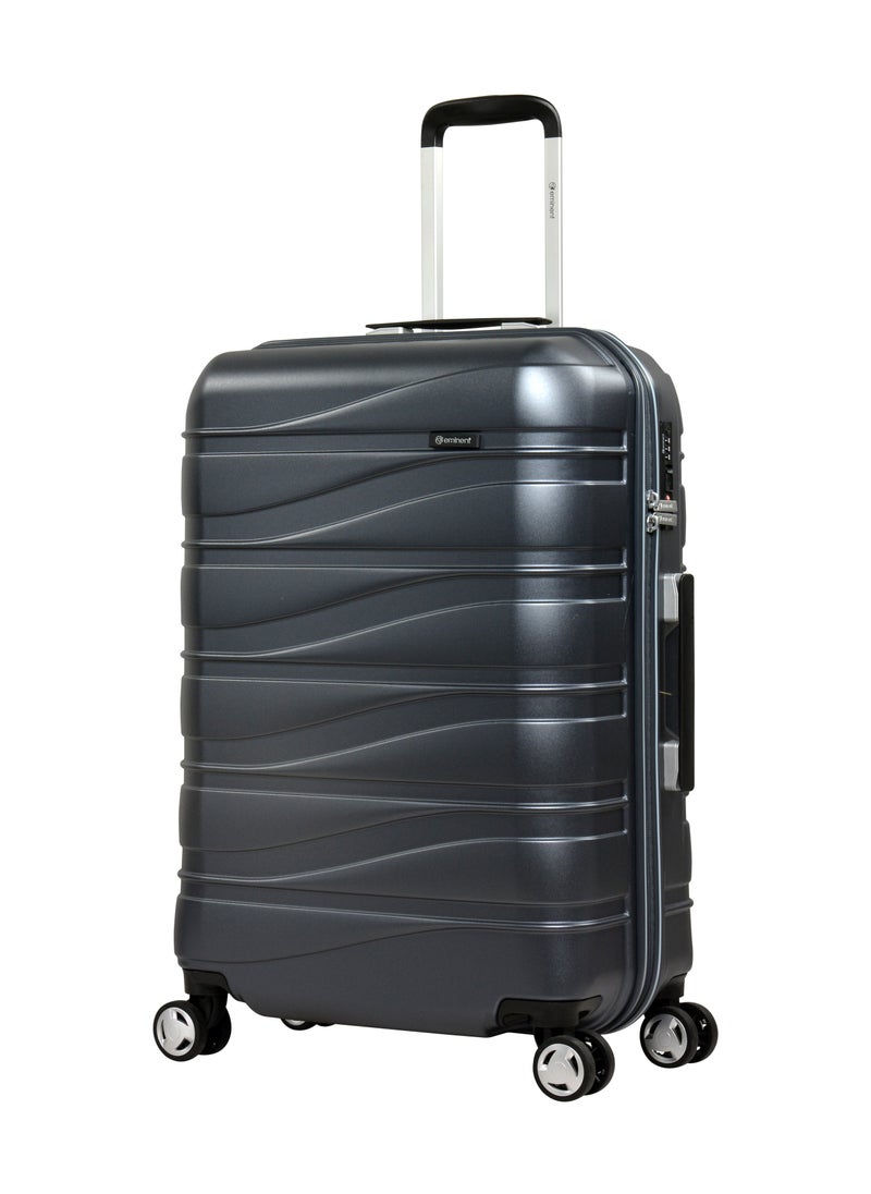 eminent Makrolon Polycarbonate Lightweight Glamorous Hard Case Luggage Trolley 4 Quiet Double Spinner Wheels Suitcase with Tsa Approved Lock KJ95 Carbon Grey  - Image 1
