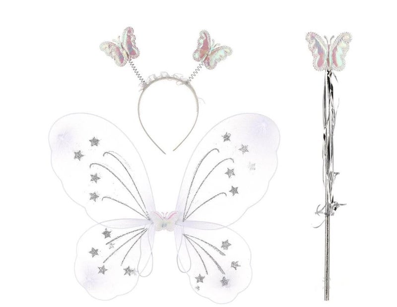 AK ANOLIHK Nylon Fairy Butterfly Wings Costume For Baby Girl (Fba White Wings) - Image 5