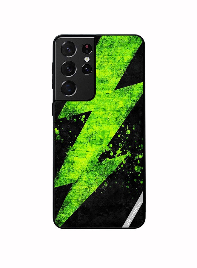 VR CREATIVE Protective Case Cover For Samsung Galaxy S21 Ultra 5G Green Electricity Design Multicolour - Image 1