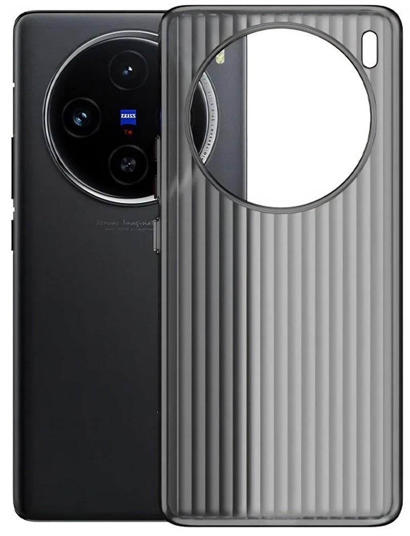 Kapa Matte Wave Grip Back Cover for Vivo X200 5G | Ultra Slim [with Metal Buttons] Frosted Back Case (Grey) - Image 1