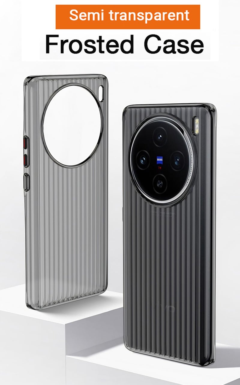 Kapa Matte Wave Grip Back Cover for Vivo X200 5G | Ultra Slim [with Metal Buttons] Frosted Back Case (Grey) - Image 4