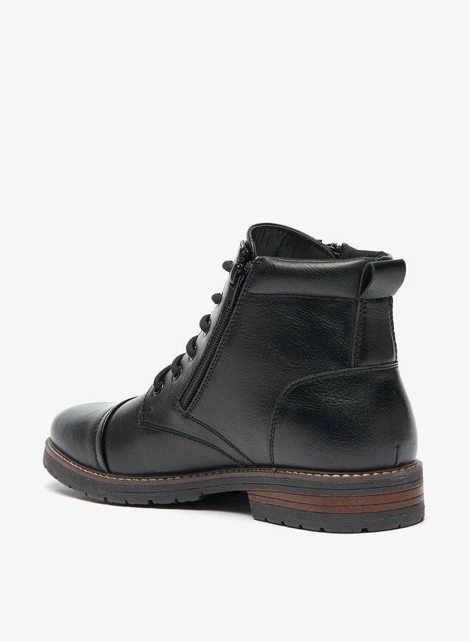 LBL by Shoexpress Men's Textured Chukka Boots with Zip Closure - Image 2