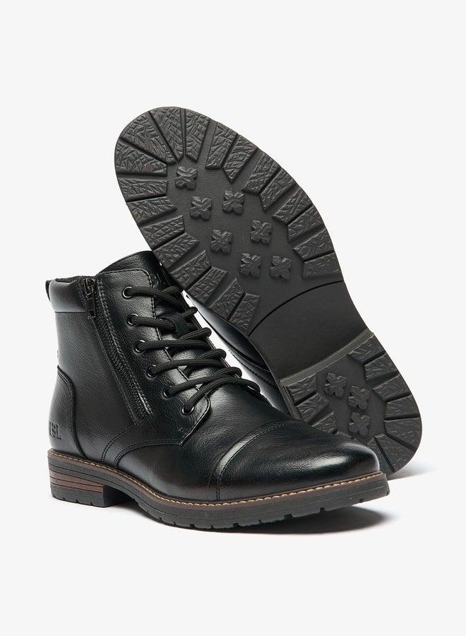 LBL by Shoexpress Men's Textured Chukka Boots with Zip Closure - Image 4