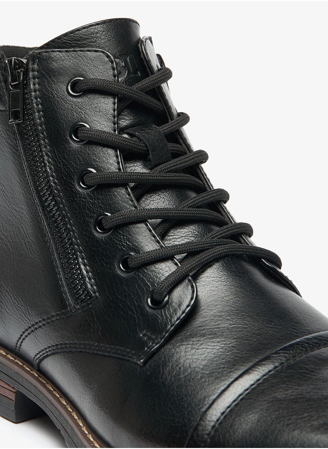 LBL by Shoexpress Men's Textured Chukka Boots with Zip Closure  - Image 5