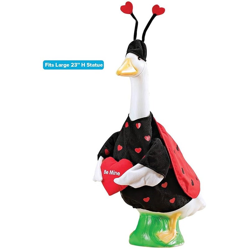 Fox Valley Traders Love Bug Goose Outfit, Fits Large 23 H Statue, Valentine Ladybug Costume for Lawn Décor, Polyester - Image 2
