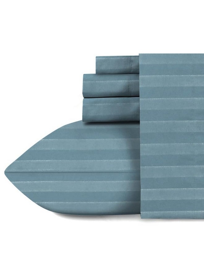 Naksh Single Bedsheet Cotton 210 TC Stripes, Jean Blue | 1 Bedsheet for Single Bed (54 x 90 Inch) and 1 Pillow Cover - Image 4
