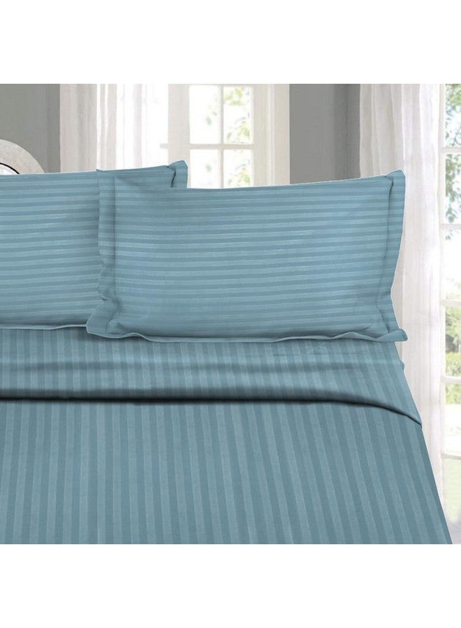 Naksh Single Bedsheet Cotton 210 TC Stripes, Jean Blue | 1 Bedsheet for Single Bed (54 x 90 Inch) and 1 Pillow Cover - Image 5