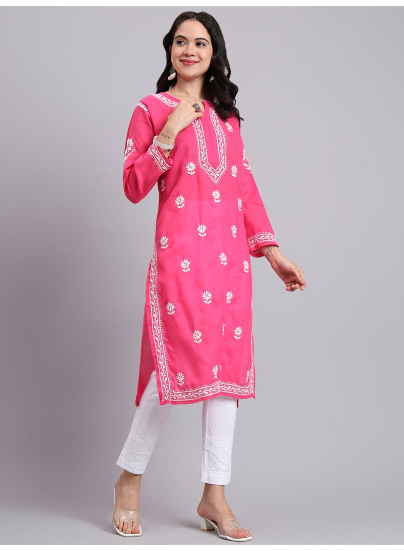 Alaya Hand Embroidered Chikankari Cotton Kurta-AL3999 - Image 4