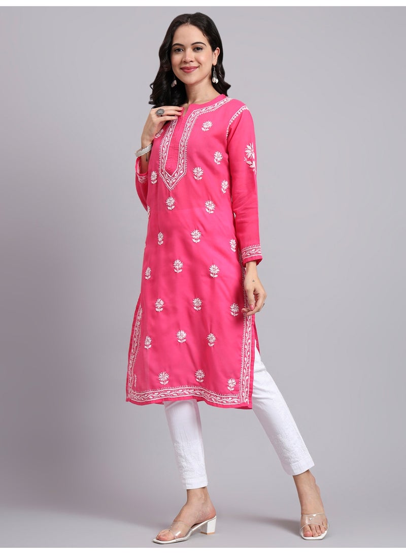 Alaya Hand Embroidered Chikankari Cotton Kurta-AL3999 - Image 5