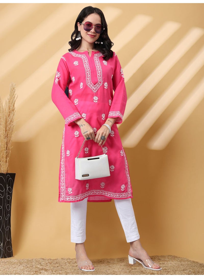 Alaya Hand Embroidered Chikankari Cotton Kurta-AL3999 - Image 3