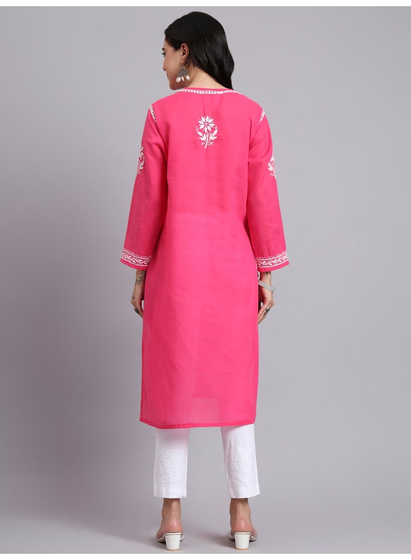Alaya Hand Embroidered Chikankari Cotton Kurta-AL3999 - Image 2
