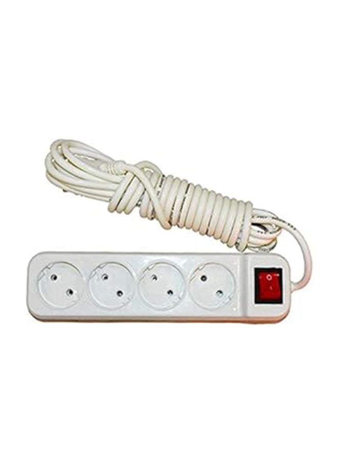 HYPER 4 Plugs Power Strip With Cable 1.5m (White) 