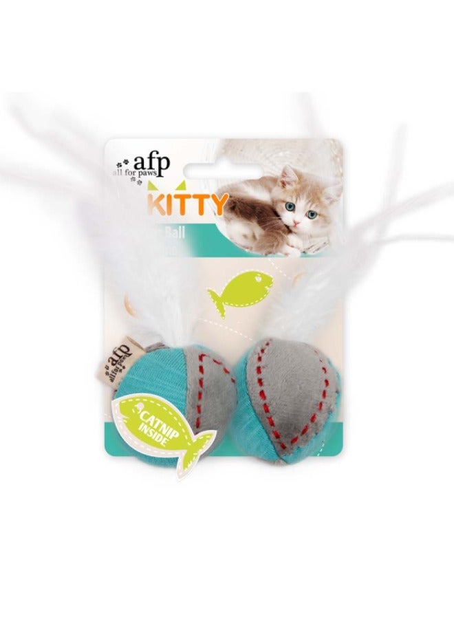 all for paws Kitty Feather Ball Turquoise