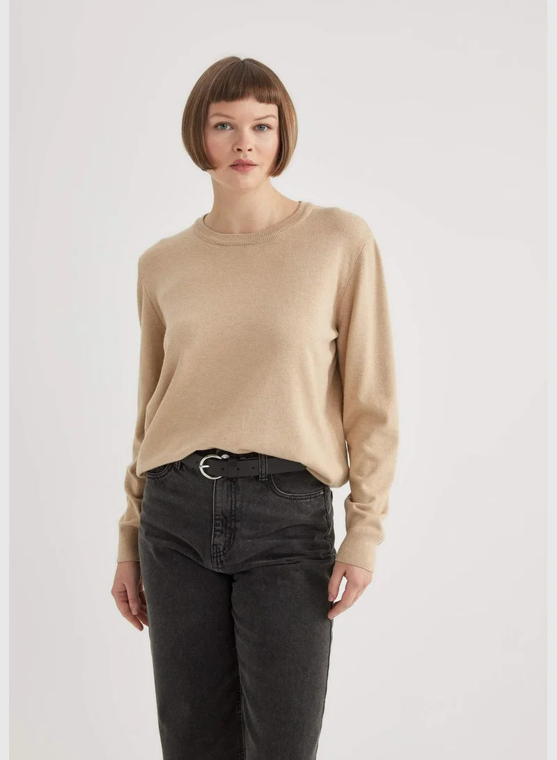 DeFacto Woman Crew Neck Long Sleeve Tricot Pullover