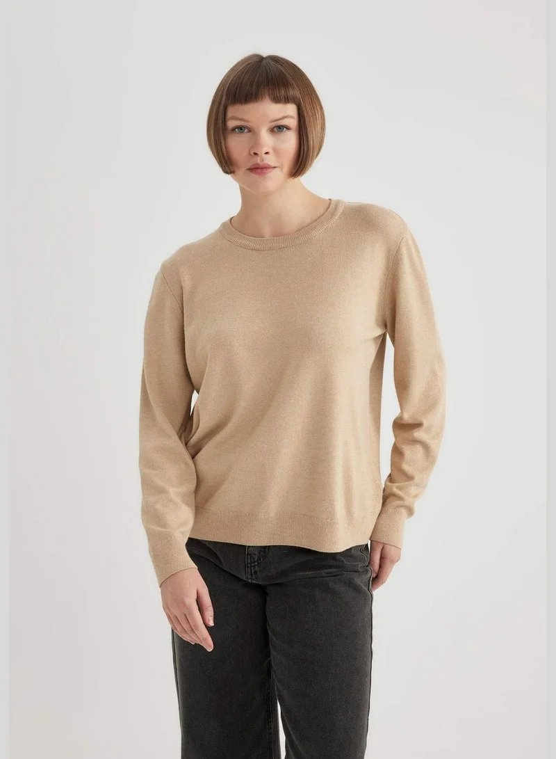 DeFacto Woman Crew Neck Long Sleeve Tricot Pullover