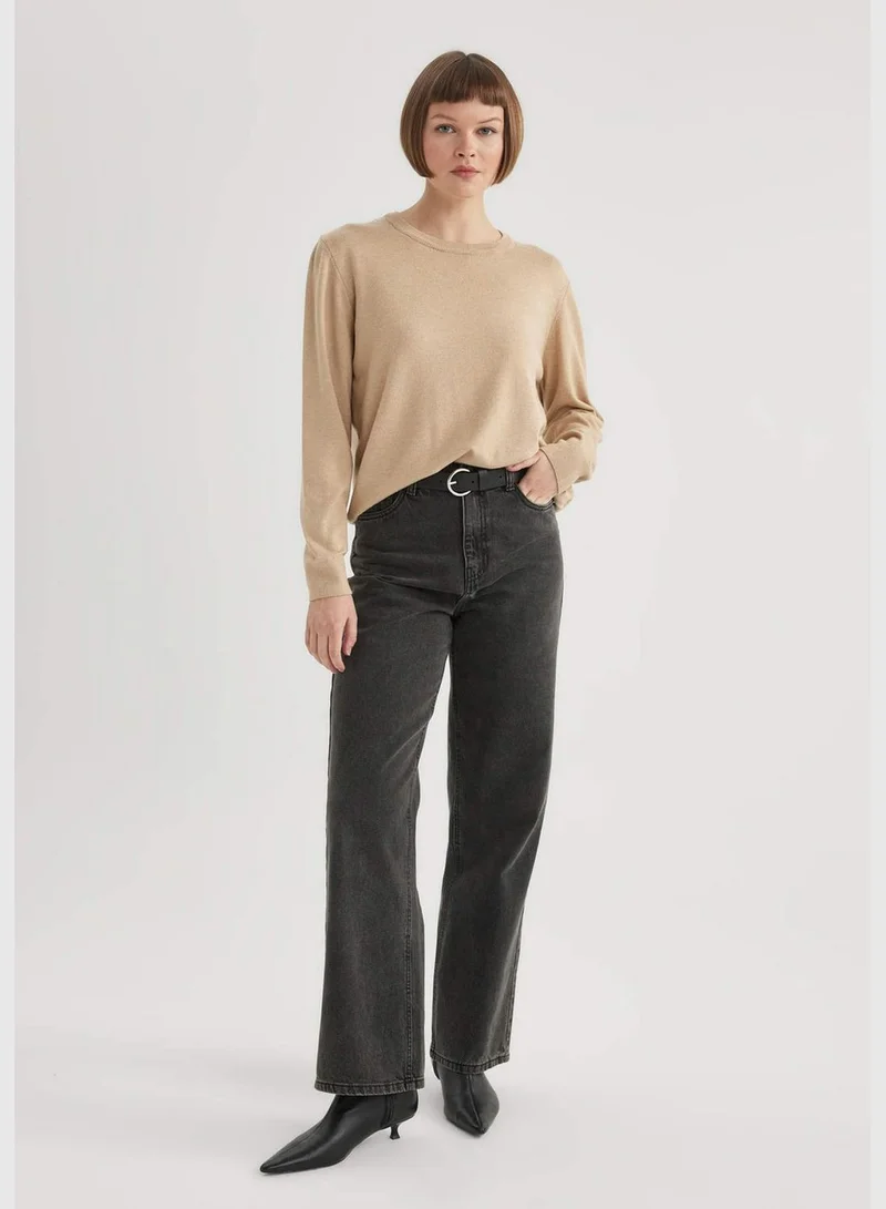 DeFacto Woman Crew Neck Long Sleeve Tricot Pullover