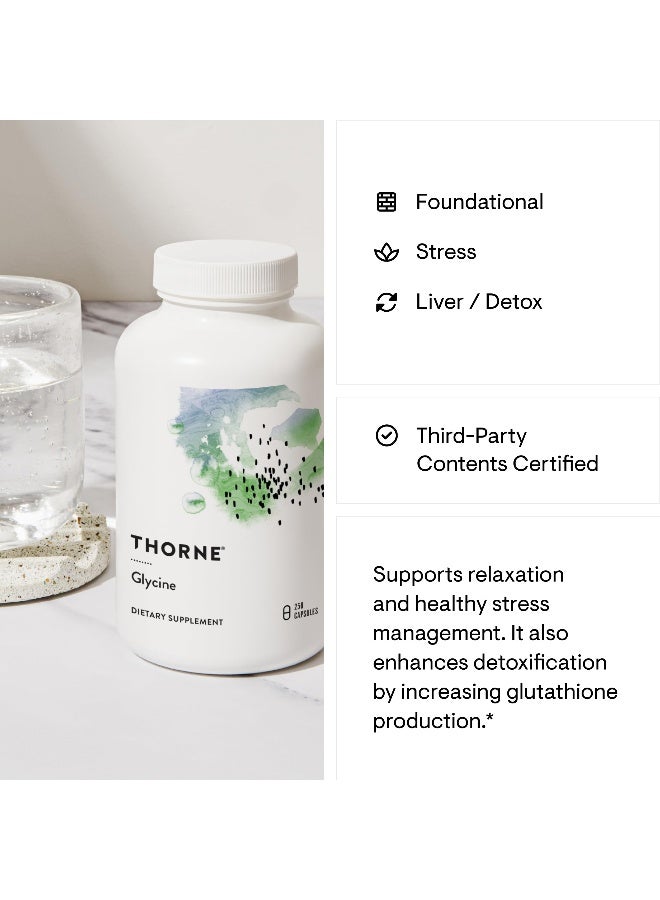 Thorne Glycine - Amino Acid Support for Relaxation, Detoxification, and Muscle Function* - 250 Capsules - Image 4
