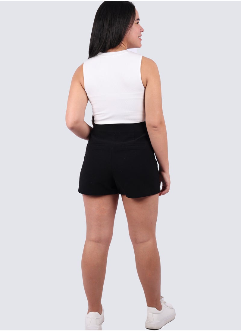 VERO MODA - Women's Bake High Waist Band Shorts in Black - Image 1